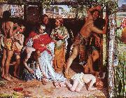 William Holman Hunt A Converted British Family Sheltering a Christian Missionary from the Persecution of the Druids oil on canvas
